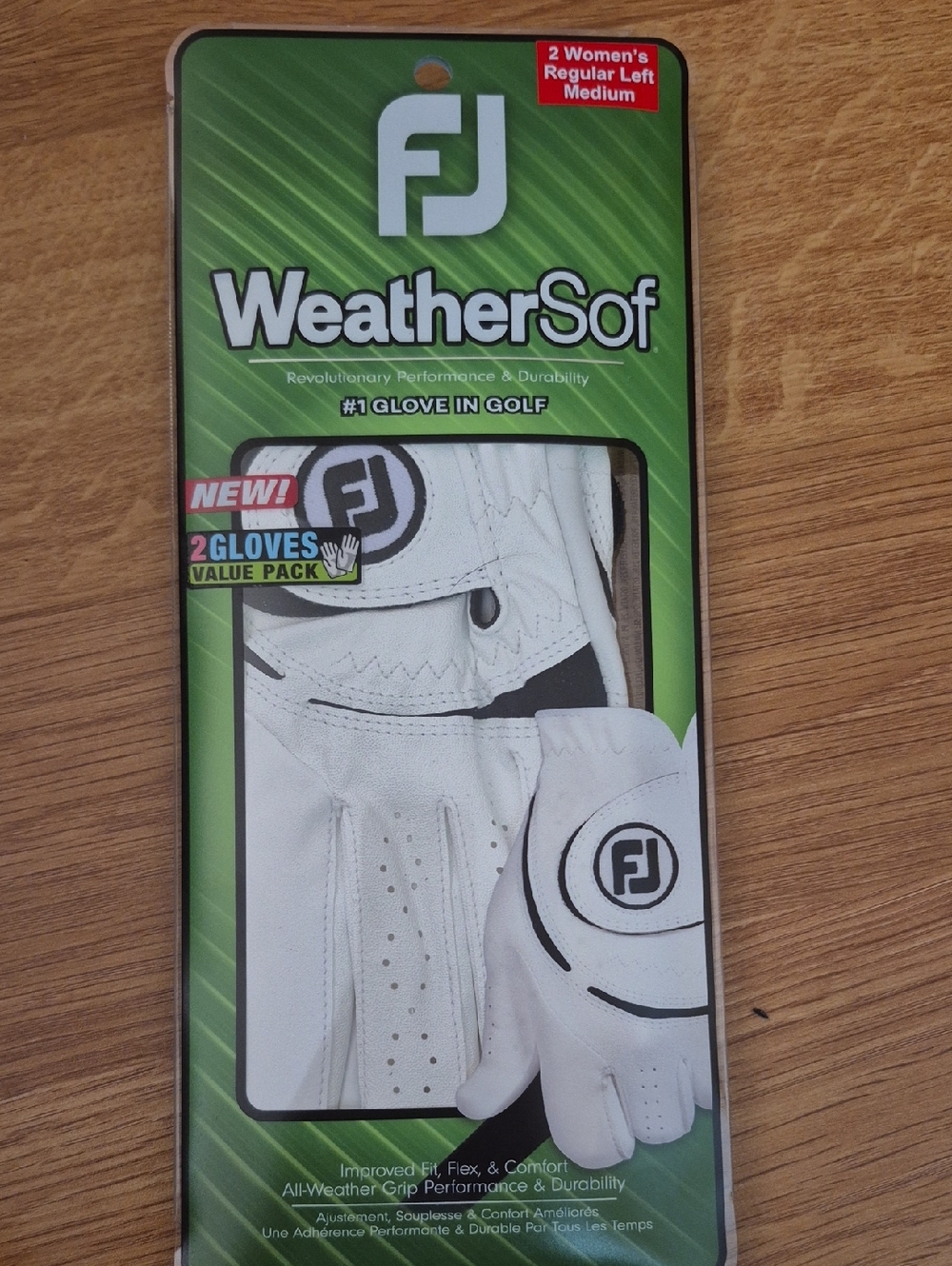 FootJoy WeatherSof White Golf Gloves 2-Pack Size Medium Left Hand NEW